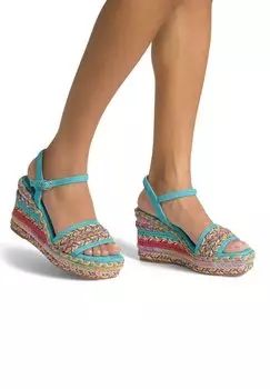 Босоножки на танкетке CIERRE CON HEBILLA - High heeled sandals Alma en Pena, бирюзовый