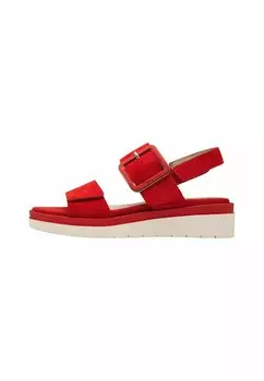 Босоножки на танкетке COMFORT - Platform sandals Tamaris, красный