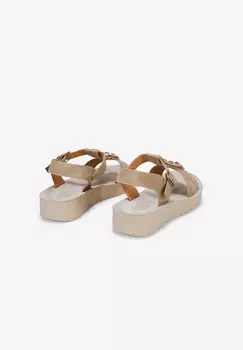 Босоножки на танкетке CON BRILLANTES Bosanova, бежевый