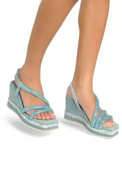 Босоножки на танкетке CON CIERRE HEBILLA - High heeled sandals Alma en Pena, цвет Azul Jaspeado