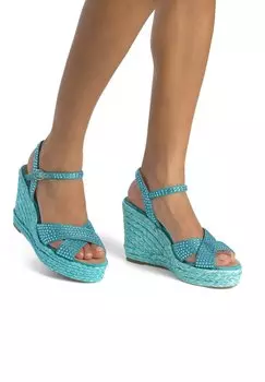 Босоножки на танкетке CON CIERRE HEBILLA - Platform sandals Alma en Pena, бирюзовый