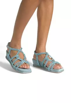 Босоножки на танкетке CON CIERRE HEBILLA - Platform sandals Alma en Pena, цвет Azul Jaspeado