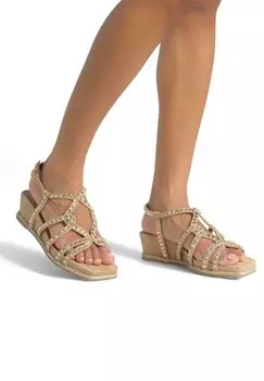 Босоножки на танкетке CON CIERRE HEBILLA - Platform sandals Alma en Pena, светло-коричневый