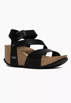 Босоножки на танкетке COOMA SUNBAY, черный