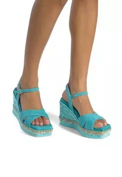 Босоножки на танкетке DE CON CIERRE HEBILLA - High heeled sandals Alma en Pena, бирюзовый