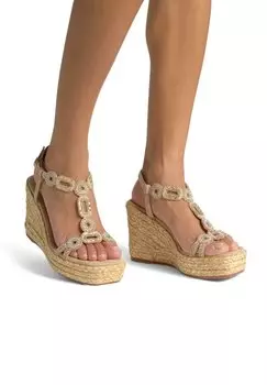 Босоножки на танкетке DE CON Y CIERRE HEBILLA - High heeled sandals Alma en Pena, светло-коричневый