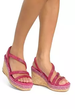 Босоножки на танкетке DE Y SIN CIERRE - Espadrilles Alma en Pena, цвет Fucsia Jaspeado