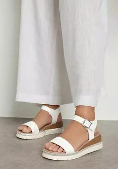 Босоножки на танкетке DIAMANTE Yours Clothing, белый