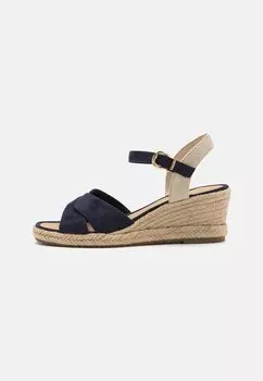 Босоножки на танкетке Espadrillas Tamaris, темно-синий