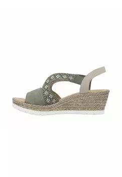 Босоножки на танкетке Espadrilles Rieker, хаки