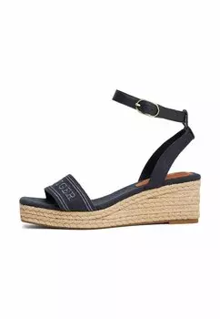 Босоножки на танкетке Espadrilles Tommy Hilfiger, темно-синий