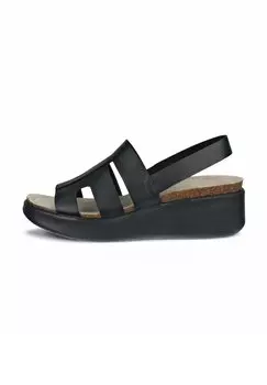 Босоножки на танкетке FLOWT - Platform sandals ECCO, черный