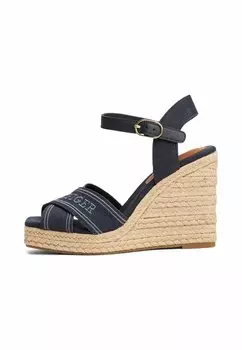 Босоножки на танкетке High heeled sandals Tommy Hilfiger, темно-синий