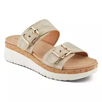 Босоножки на танкетке из бархата Patrizia, золотой