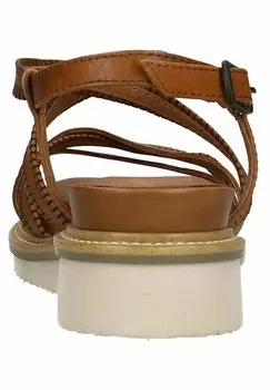 Босоножки на танкетке Manfield, коньяк