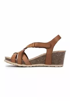 Босоножки на танкетке Merhe, коричневый