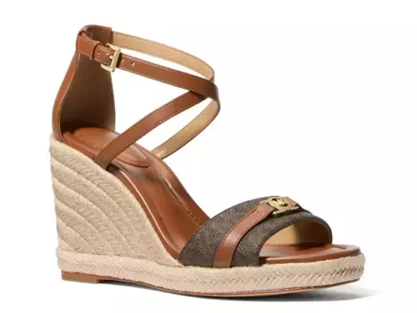 Босоножки на танкетке Michael Kors Mandy Espadrille, темно-коричневые