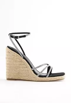 Босоножки на танкетке Next, черный