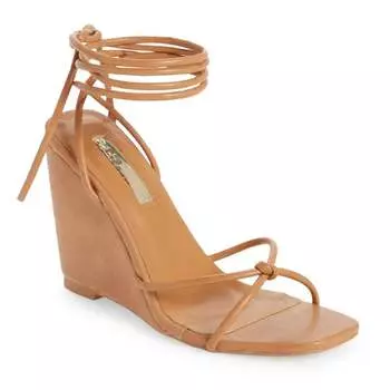 Босоножки на танкетке Otis Lace Up коричневого цвета BiLLiNi