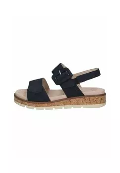 Босоножки на танкетке Platform sandals Caprice, синий
