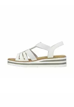 Босоножки на танкетке Platform sandals Rieker, белый