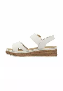 Босоножки на танкетке Platform sandals Rieker, бежевый