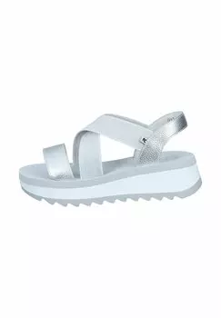 Босоножки на танкетке Platform sandals Rieker, серебряный