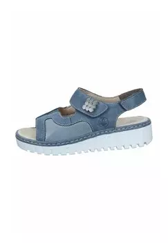 Босоножки на танкетке Platform sandals Rieker, синий