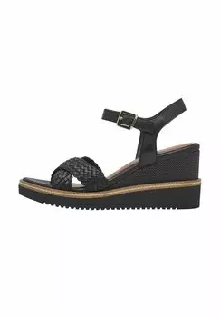 Босоножки на танкетке Platform sandals Tamaris, черный