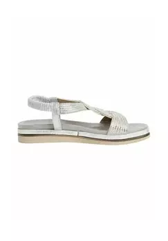 Босоножки на танкетке Platform sandals Tamaris, серебряный