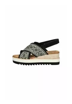 Босоножки на танкетке Platform sandals TOMS, черный