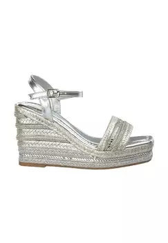 Босоножки на танкетке PUNTERA Y CIERRE CON HEBILLA - High heeled sandals Alma Blue, серебряный