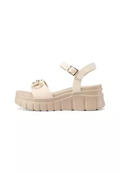 Босоножки на танкетке Queen Helena, бежевый