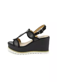 Босоножки на танкетке Queen Helena, черный