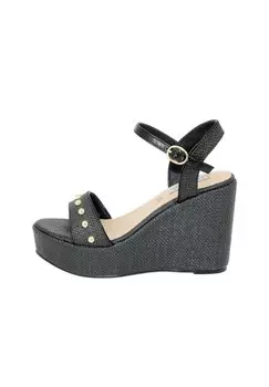 Босоножки на танкетке Queen Helena, черный