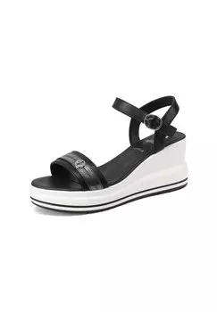 Босоножки на танкетке Queen Helena, черный