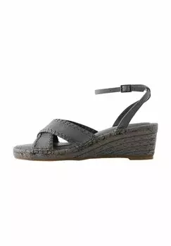 Босоножки на танкетке REGULAR FIT - FOREVER COMFORT CROSS-OVER - Espadrilles Next, серый