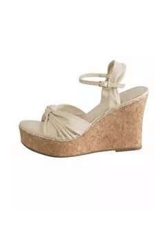 Босоножки на танкетке REGULAR FIT - SIGNATURE - Platform sandals Next, бежевый