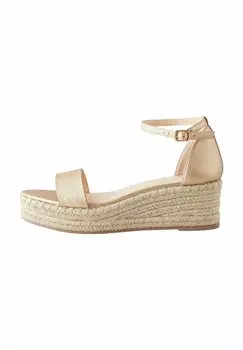Босоножки на танкетке REGULAR - FOREVER COMFORT ROUND TOE - Espadrilles Next, золотой