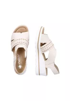 Босоножки на танкетке Rieker, бежевые