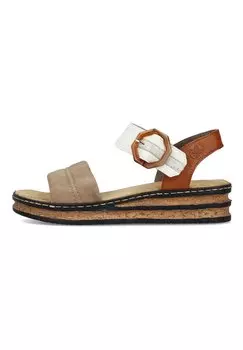 Босоножки на танкетке Rieker, цвет beige