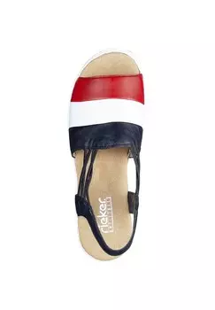 Босоножки на танкетке Rieker, красный