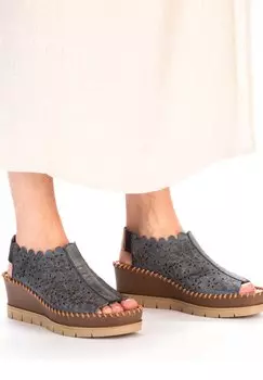 Босоножки на танкетке Rieker, синий