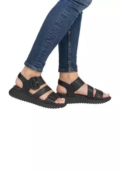 Босоножки на танкетке Rieker Sport, черный