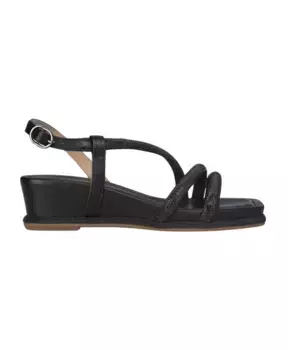 Босоножки на танкетке с кристаллическими ремешками Alma En Pena, черный