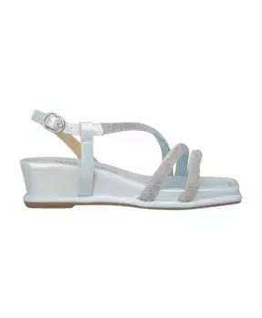 Босоножки на танкетке с кристаллическими ремешками Alma En Pena, синий