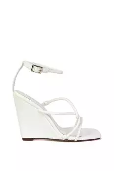 Босоножки на танкетке с квадратным носком 'Danica' с ремешком на щиколотке XY London, белый