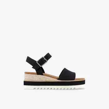 Босоножки на танкетке с принтом логотипа Diana Toms, черный