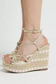 Босоножки на танкетке с ремешками River Island, желтый