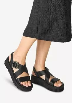 Босоножки на танкетке Sandali con plateau Tamaris, черный